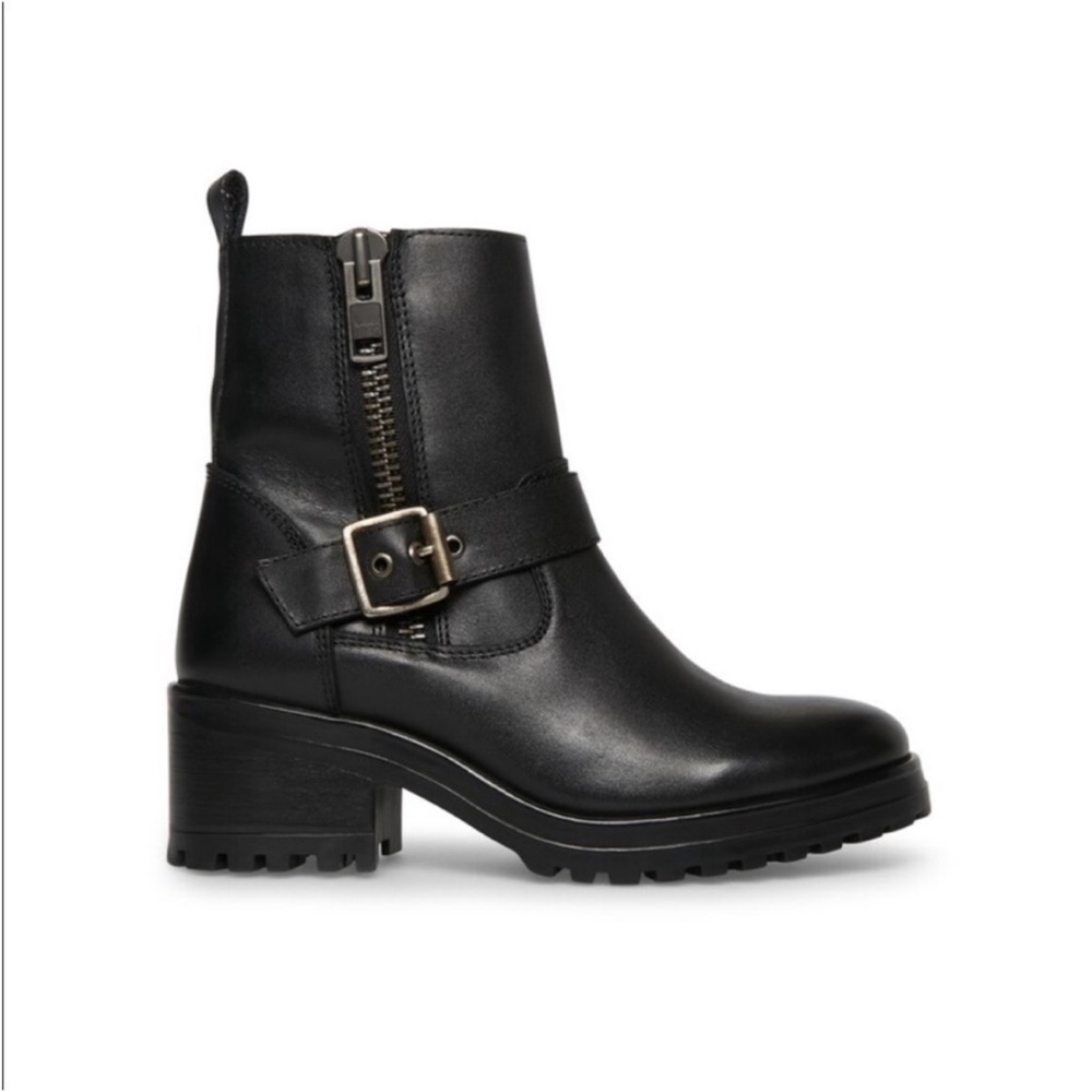 Steve Madden garland Black Leather Ankle Boots